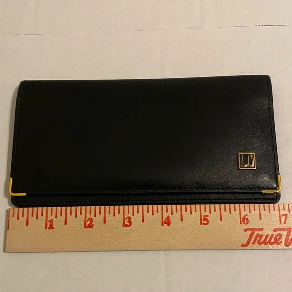 Dunhill Black Gold Trim Long Bifold Wallet - Picture 9 of 14